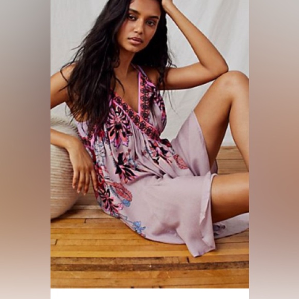 NWT Free People Magic Garden Slip Wrap Floral Dress